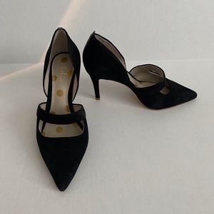 BODEN BLACK SUEDE ADRIANNA HEELS LIKE NEW SIZE 6/36.5